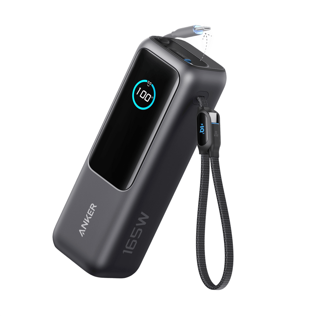Anker Zolo Power Bank (25K 165W Built-In and Retractable Cables) - A1695