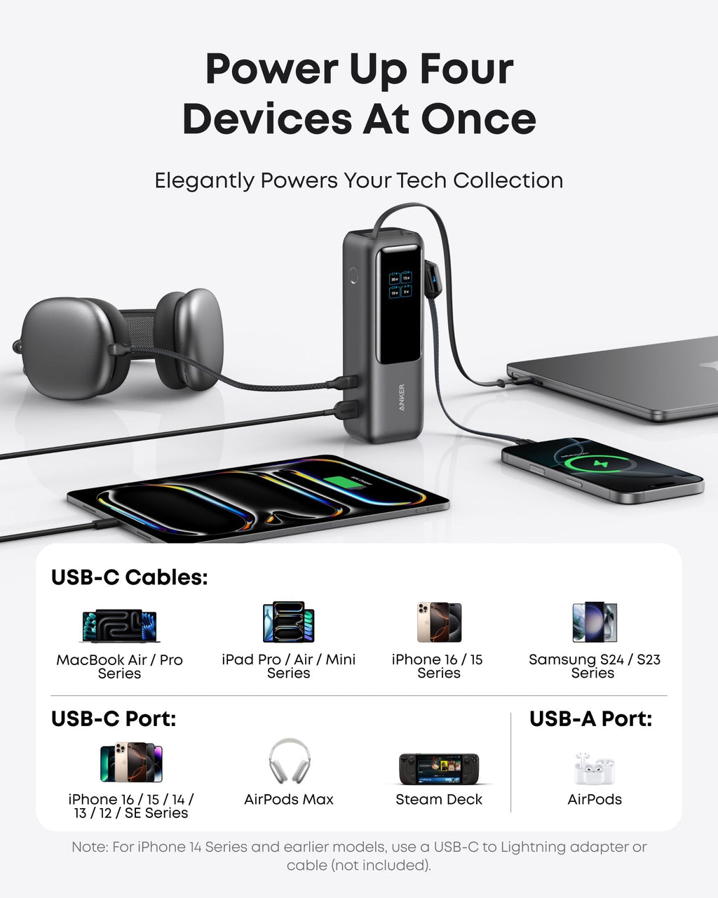 Anker Zolo Power Bank (25K 165W Built-In and Retractable Cables) - A1695 - view 5