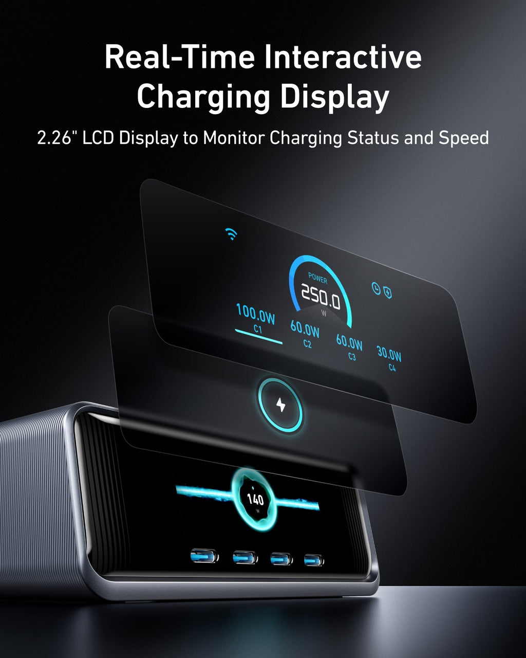 Anker Prime Charger 250W 6-Port GaN Charging Station - A2345 - view 4