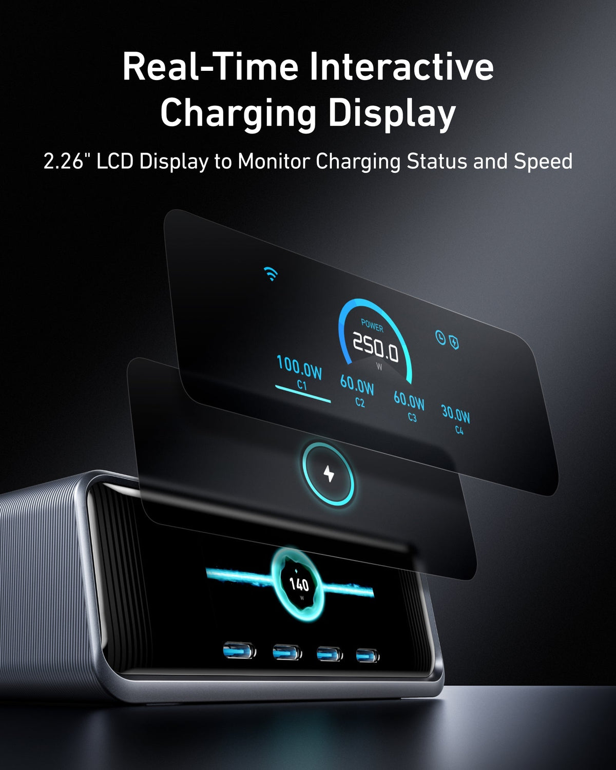 Anker Prime Charger 250W 6-Port GaN Charging Station - A2345 - view 4