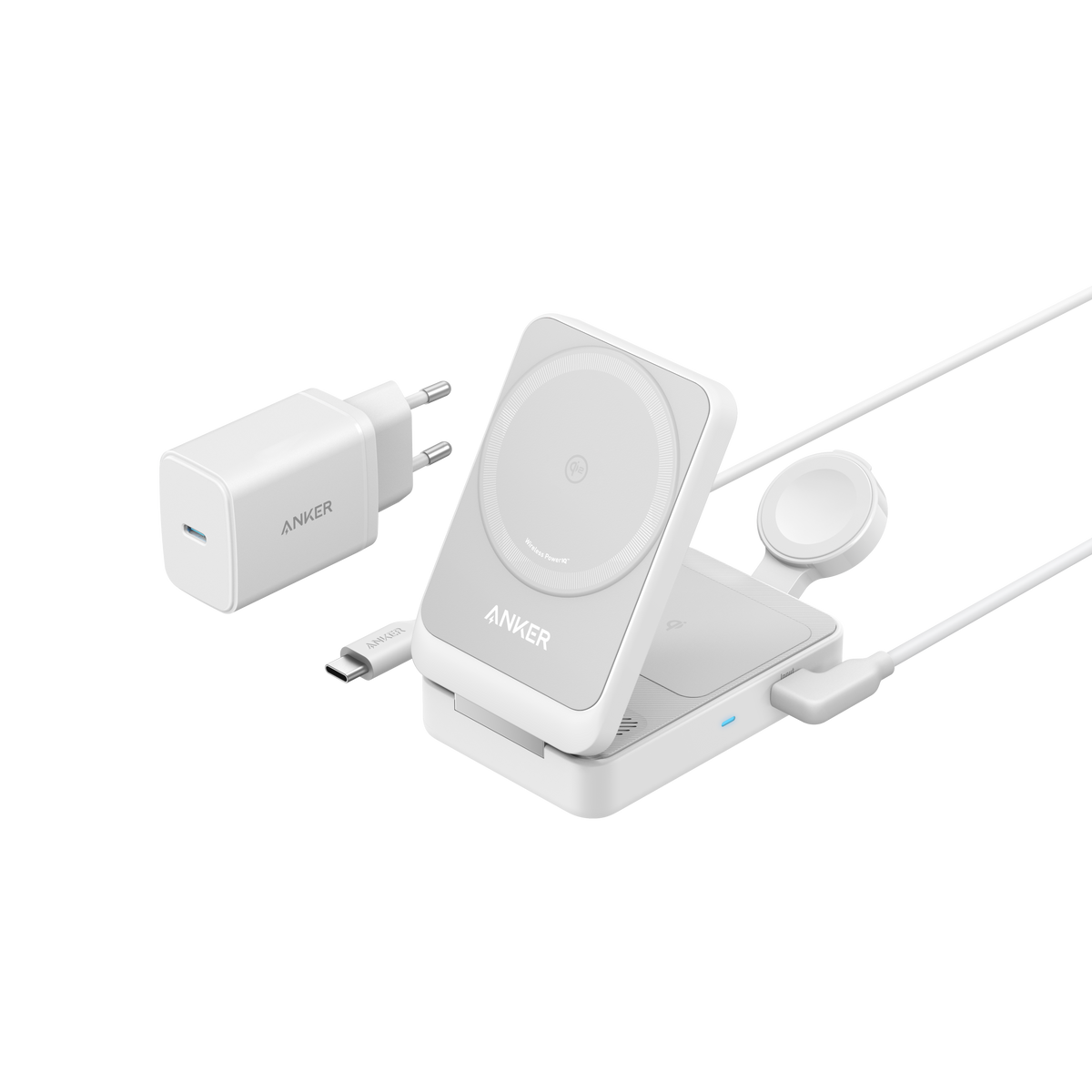Anker MagGo Wireless Charging Station (Foldable 3-in-1) - B2557