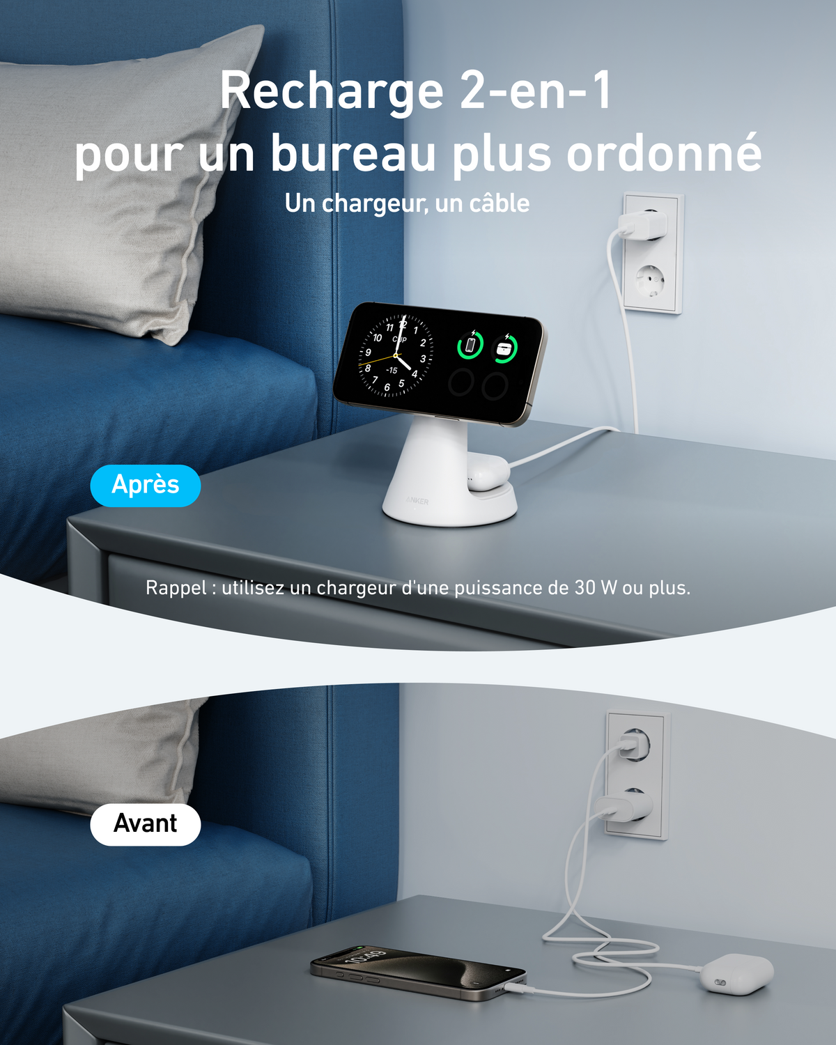 Anker MagGo Wireless Charger 2-in-1 Dock Stand with USB-C Cable - A25M7 - view 4