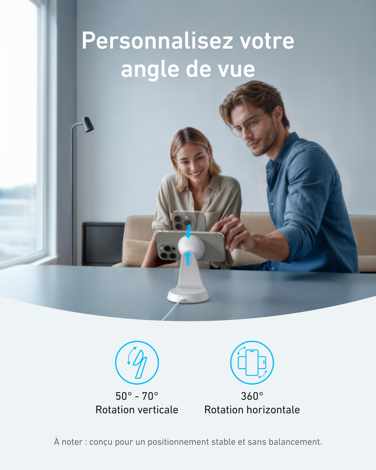 Anker MagGo Wireless Charger 2-in-1 Dock Stand with USB-C Cable - A25M7 - view 5