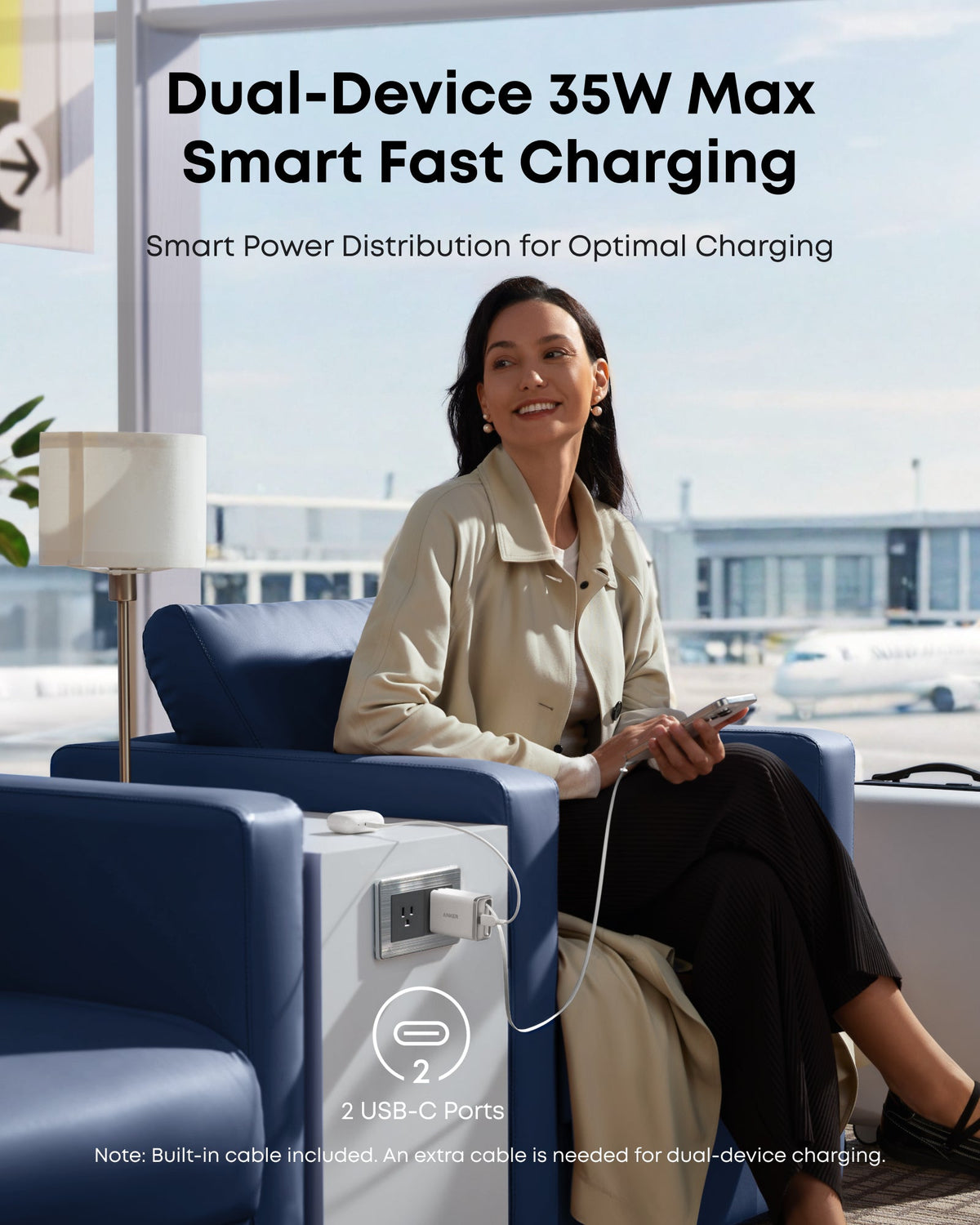 Anker Nano Charger 35W Built-In Retractable USB-C Cable - A2658 - view 4