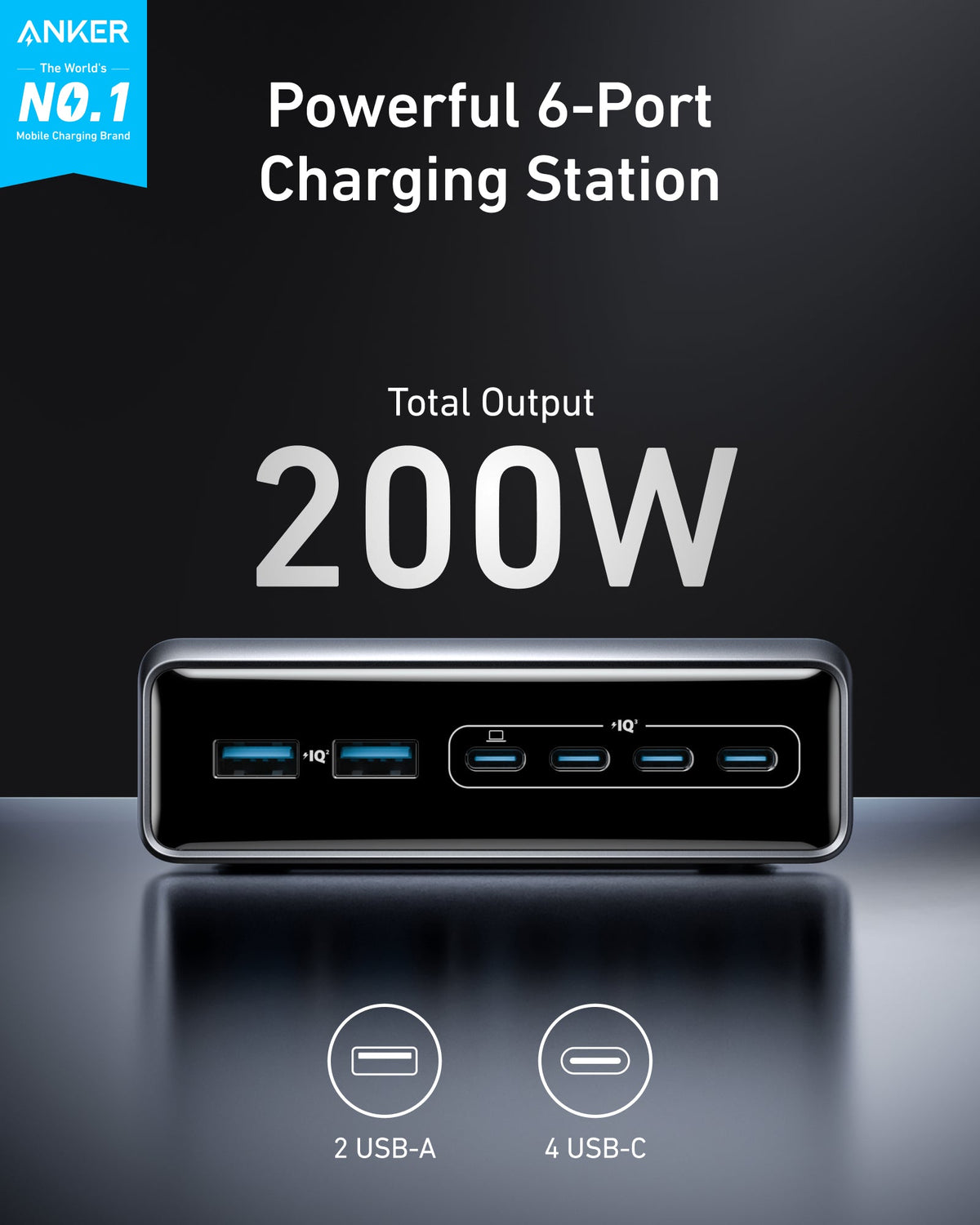 Anker Prime Charger (200W 6 Ports GaN) - A2683 - view 2