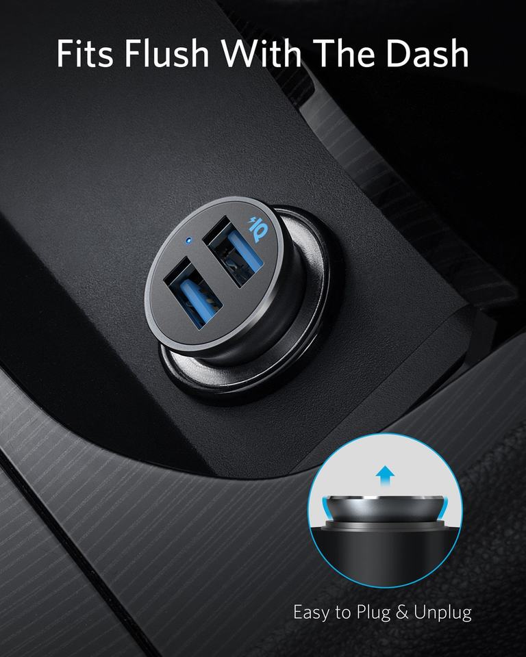 Anker PowerDrive 2 Alloy Metal 24W Mini Car Charger 2 Ports - A2727 - view 2