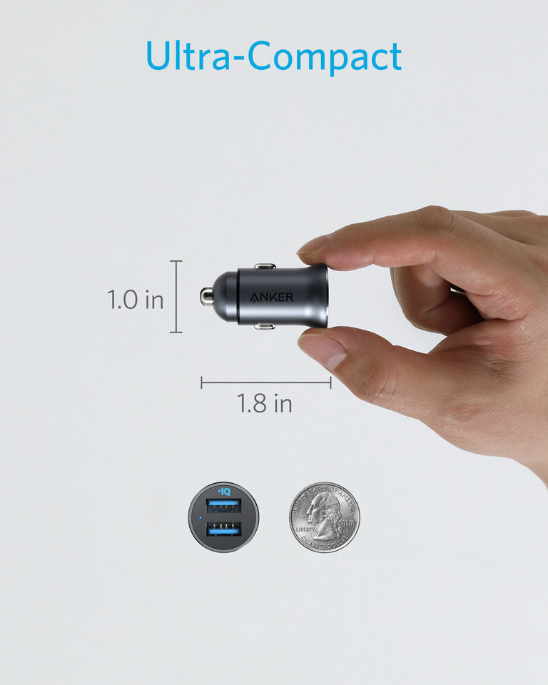 Anker PowerDrive 2 Alloy Metal 24W Mini Car Charger 2 Ports - A2727 - view 5