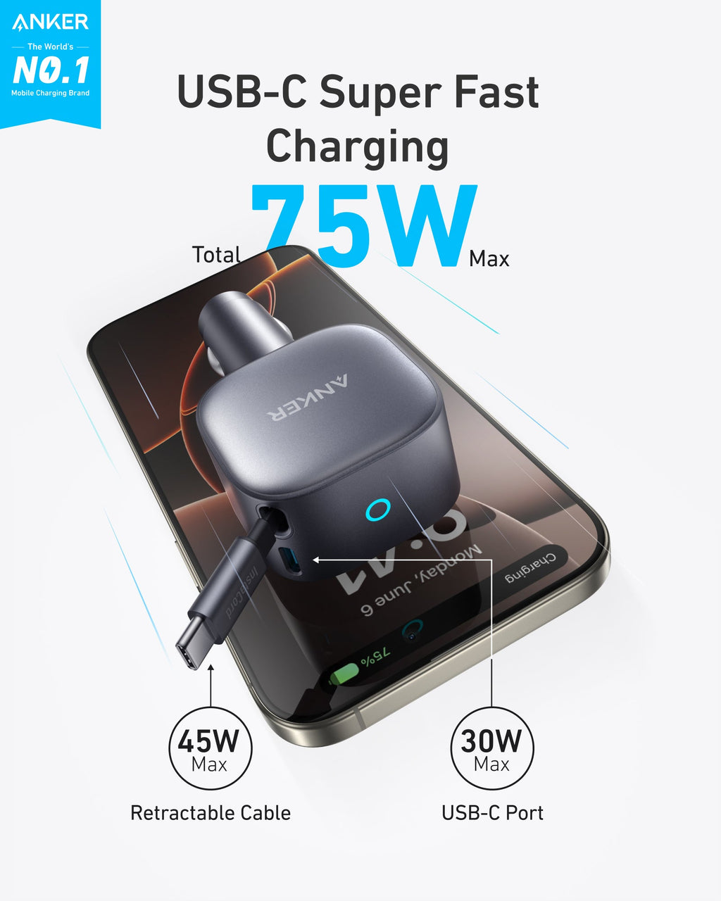 Anker Nano 75W Car Charger - A2738 - view 2