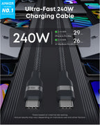 Anker USB-C to USB-C 240W Upcycled Braided Fast Charging Cable - A82E2 - view 2