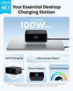 Anker Nano 100W 6-in-1 Charger Station with Retractable USB-C Cable - A91c8621 - view 2