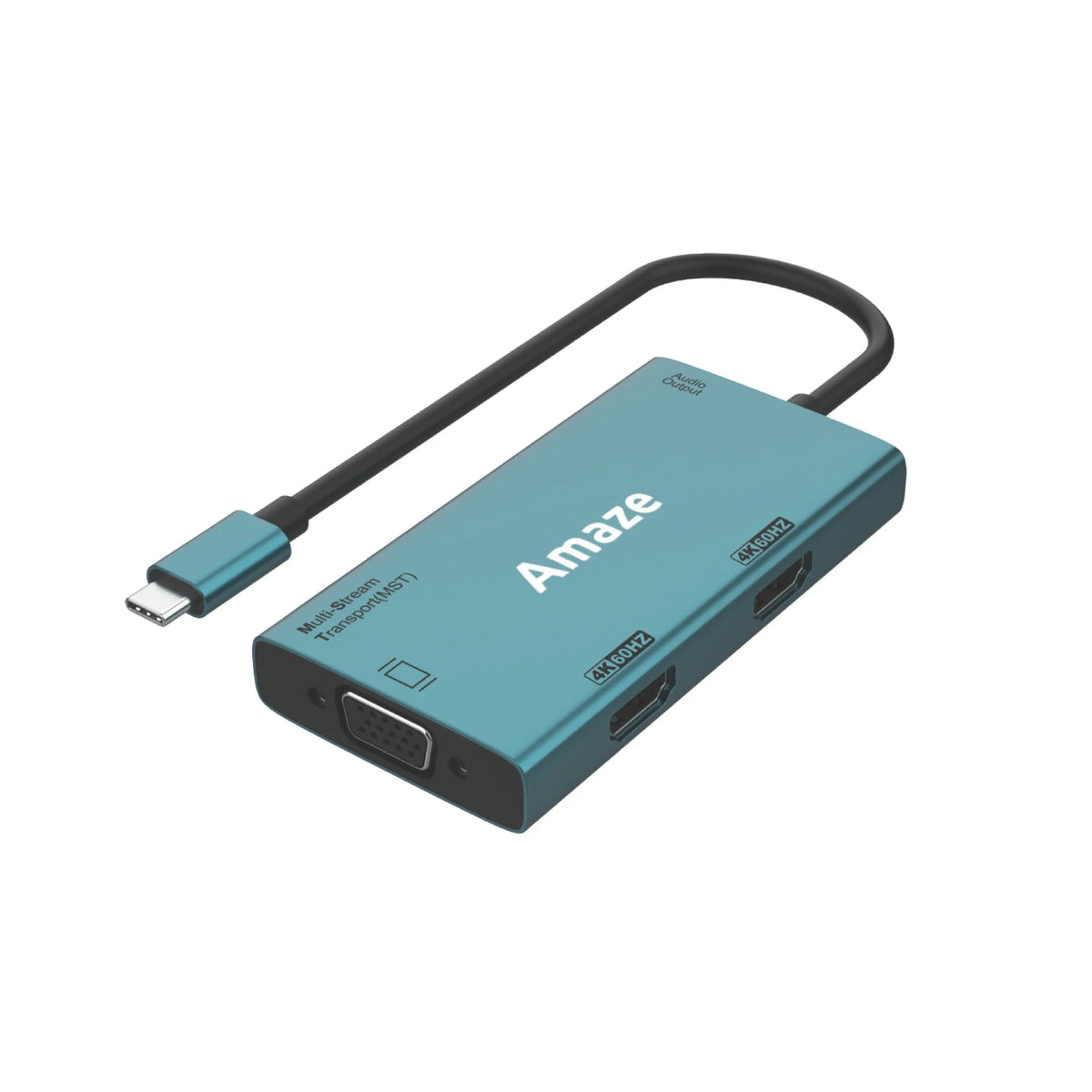 Amaze A324 USB-C to Dual HDMI + VGA + Audio Hub - Black in Pakistan - image 1