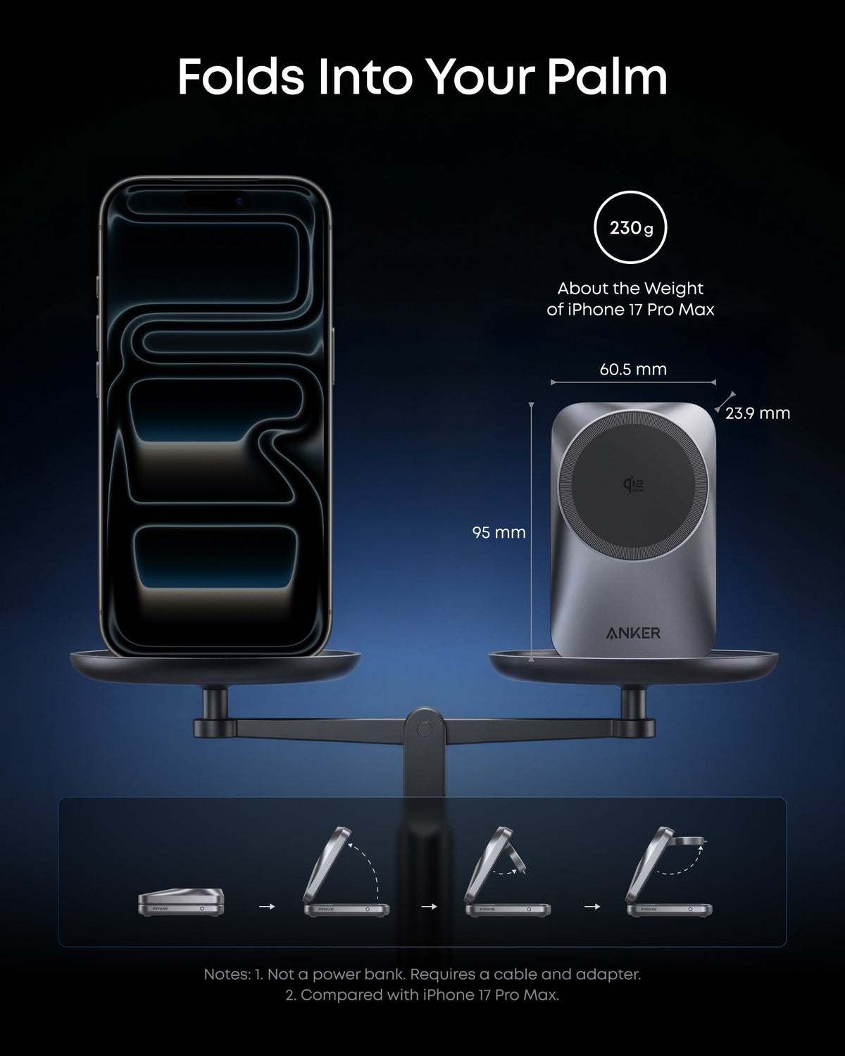 Anker Foldable 3-in-1 Wireless Charging Station Qi2 Certified - A25M1 - view 4