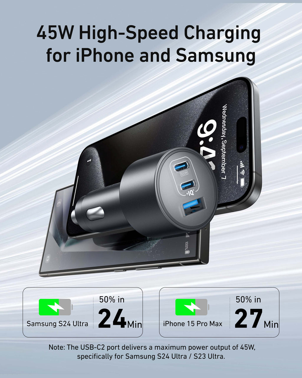 Anker Nano Car Charger 167.5W 3 Ports - A2737 - view 4
