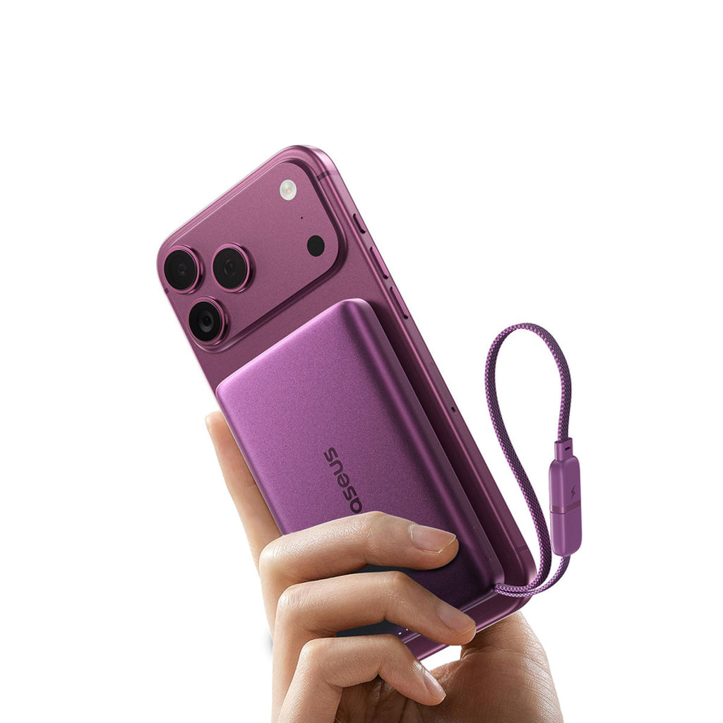 Baseus PicoGo AM52 Qi2.2 Magnetic Power Bank with Cable 10000mAh 45W Dark Cherry Edition official product image 5