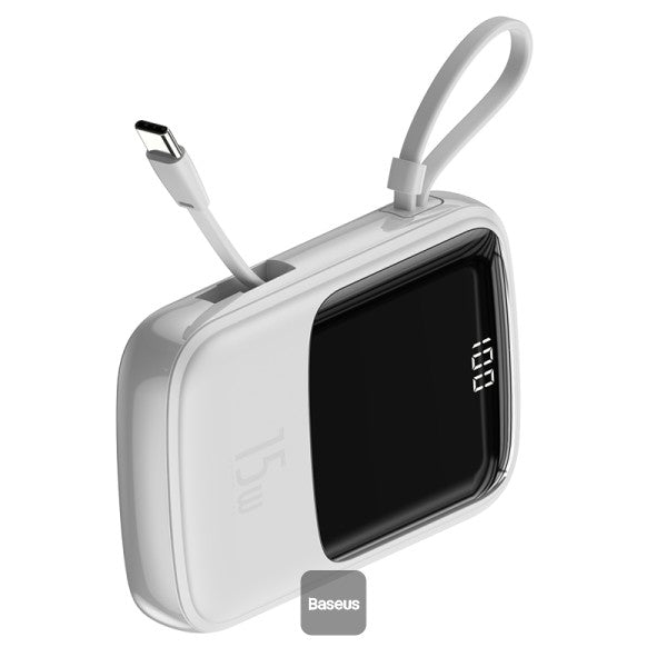 Baseus Qpow 10000mAh Power Bank Pakistan – Built-in Cable Fast Charging