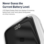 Baseus Qpow 10000mAh power bank with built-in cable — port and connector detail Pakistan