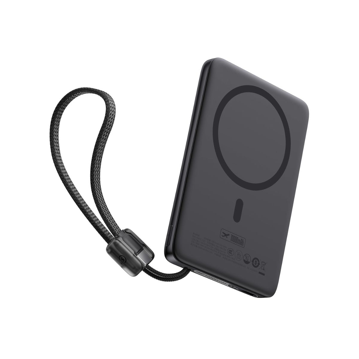 Baseus PicoGo AM41 power bank showing slim profile and magnetic charging surface
