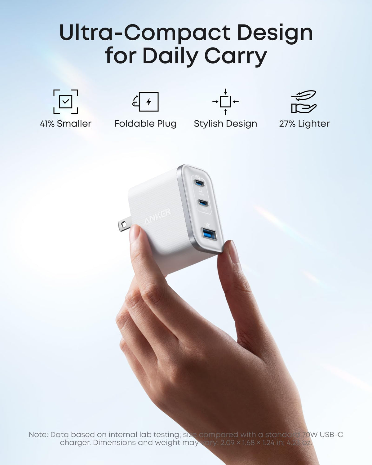 Anker Nano Charger (70W 3 Ports) - A121A6 - view 3