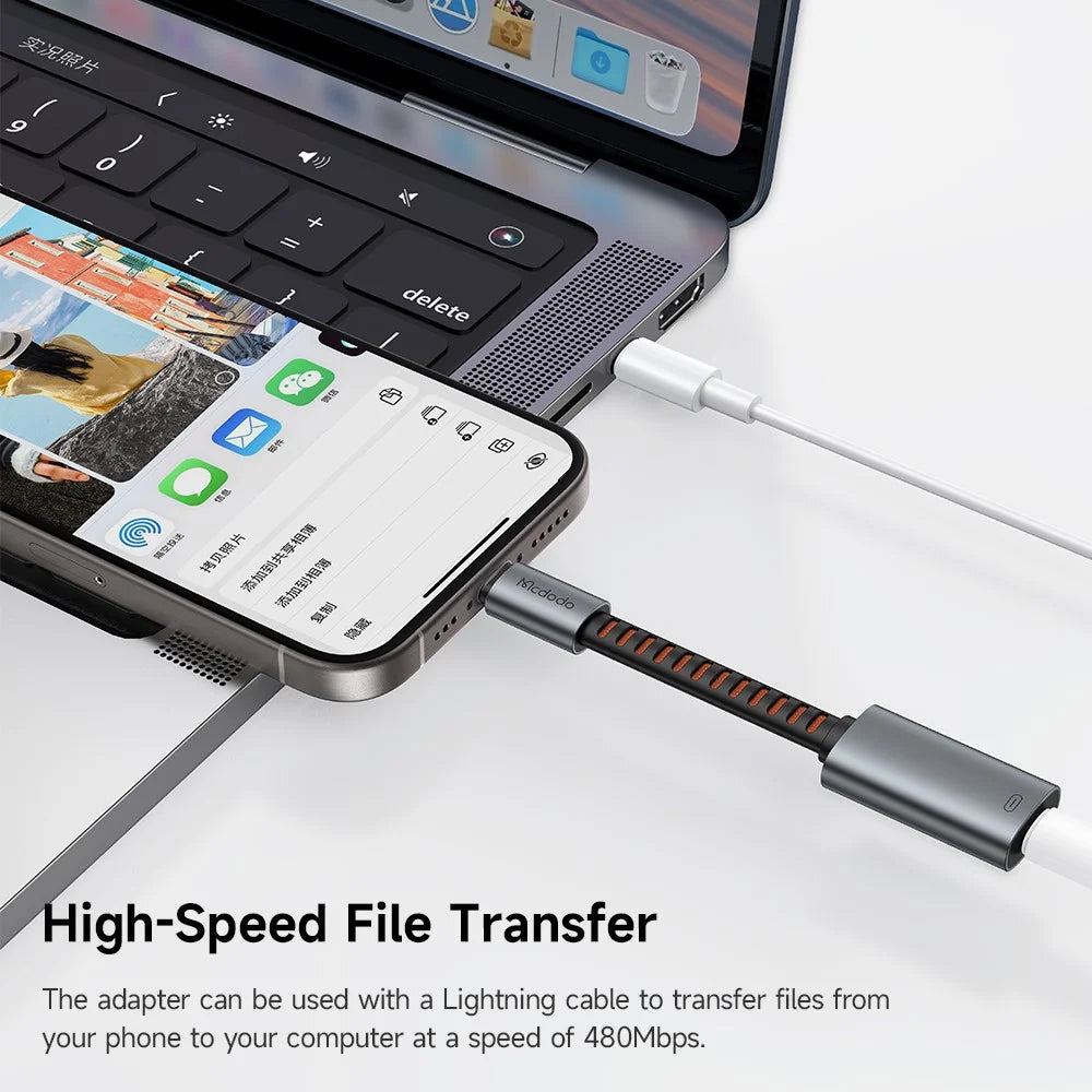 Mcdodo Lightning to USB-C Adapter Cable 24W Fast Charging Data Transfer - CA-4870 - image 5