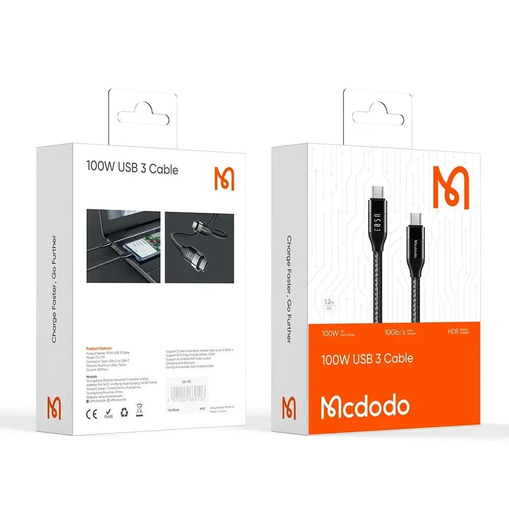Mcdodo 100W USB3 USB-C to USB-C Cable 1.2m - CA-7132 - image 5