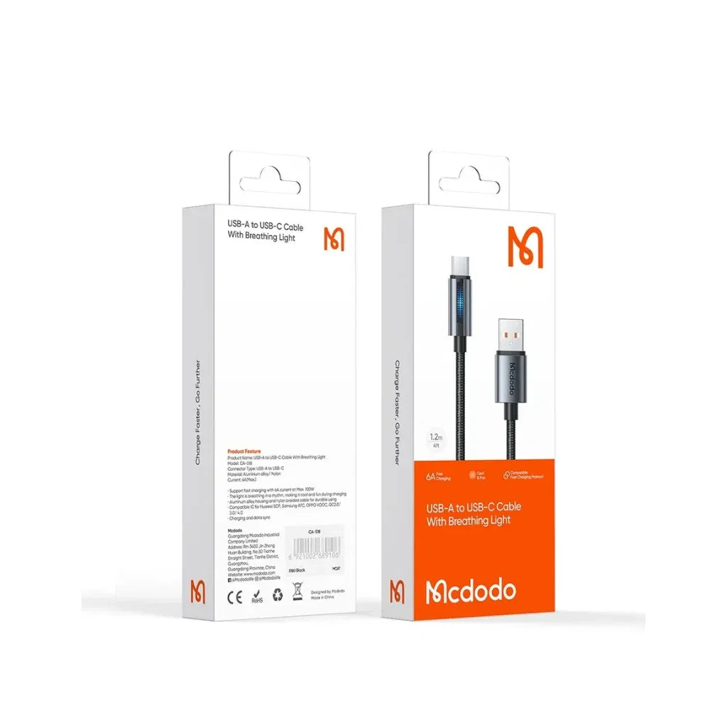 Mcdodo USB-A to USB-C 6A Cable 4ft Black - CA5180 - image 4