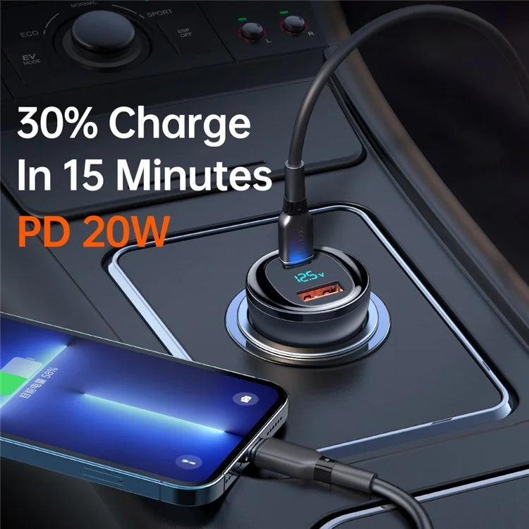 Mcdodo 95W USB-A + USB-C Dual-Port Car Charger with Digital Display - CC-5670 - image 3