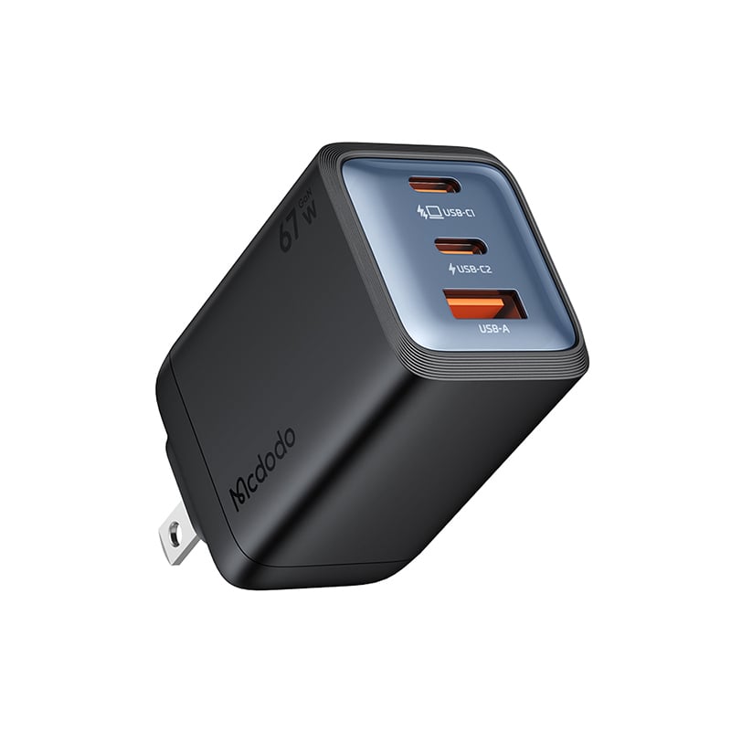Mcdodo Mini GaN Charger 67W 3-Port Fast Charger 2 USB-C + 1 USB-A - CH-098 - image 1