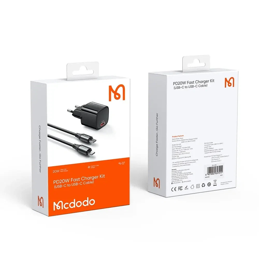 Mcdodo 20W PD Charger with USB-C to Lightning Cable - CH-404 - image 4