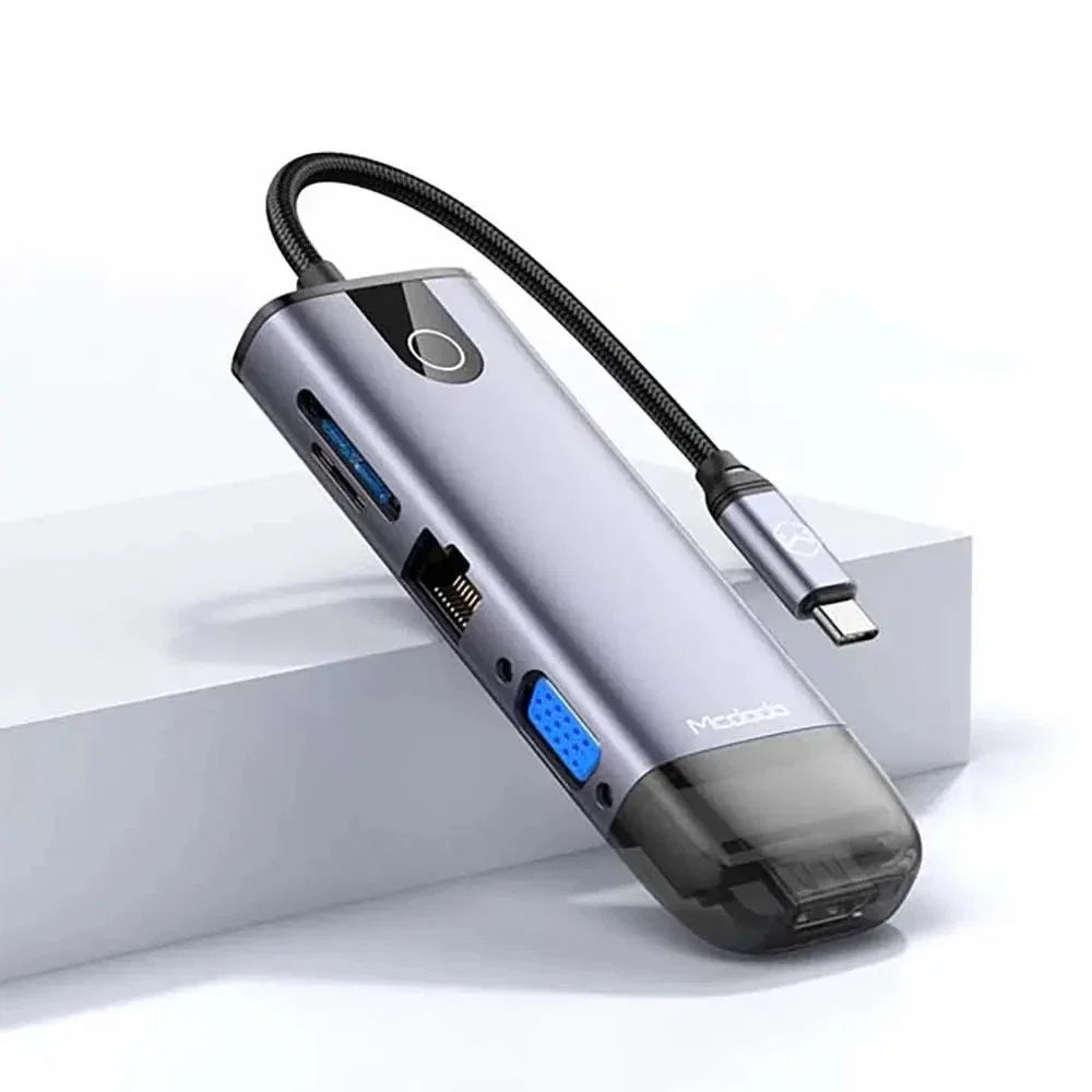 Mcdodo 10-in-1 USB-C Hub (Gigabit LAN HDMI4K VGA 4xUSB3.0 SD/TF 100W PD Thunderbolt 3) - HU-7420 - image 1