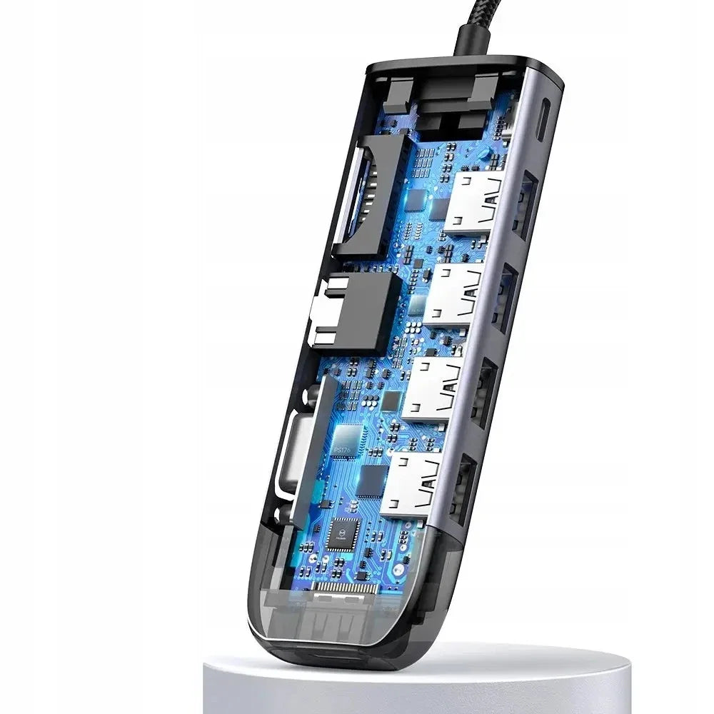 Mcdodo 10-in-1 USB-C Hub (Gigabit LAN HDMI4K VGA 4xUSB3.0 SD/TF 100W PD Thunderbolt 3) - HU-7420 - image 3