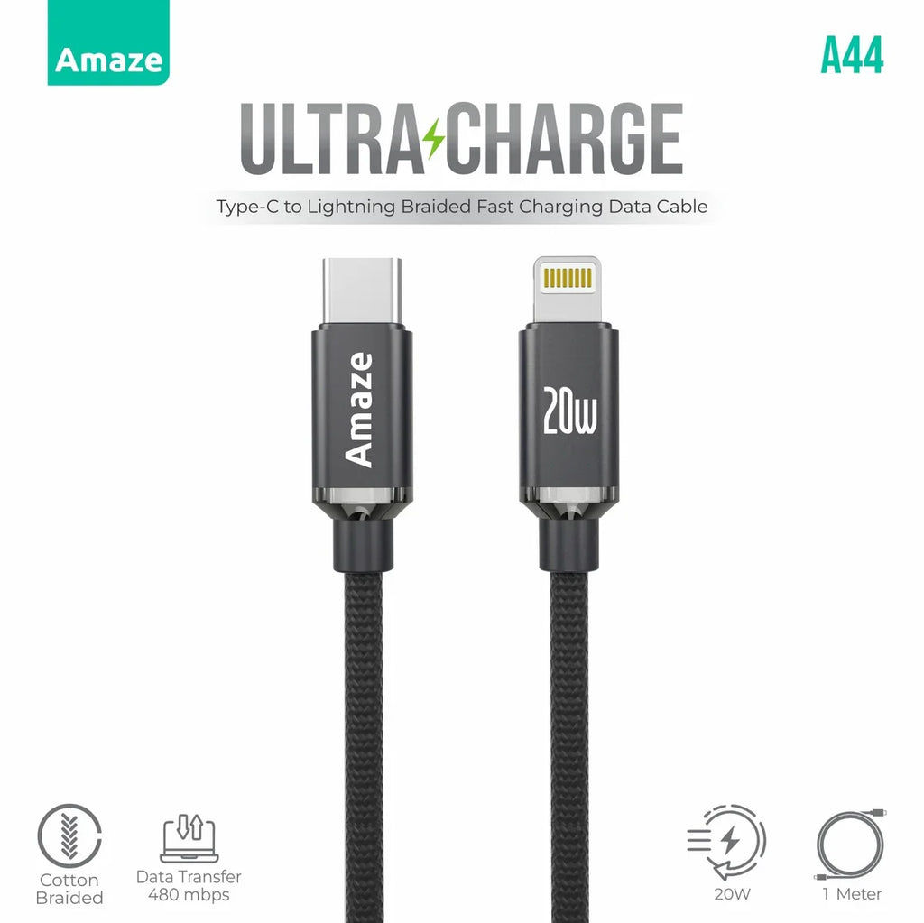 Amaze A44 USB-C to Lightning 20W Cable 1m in Pakistan - image 2