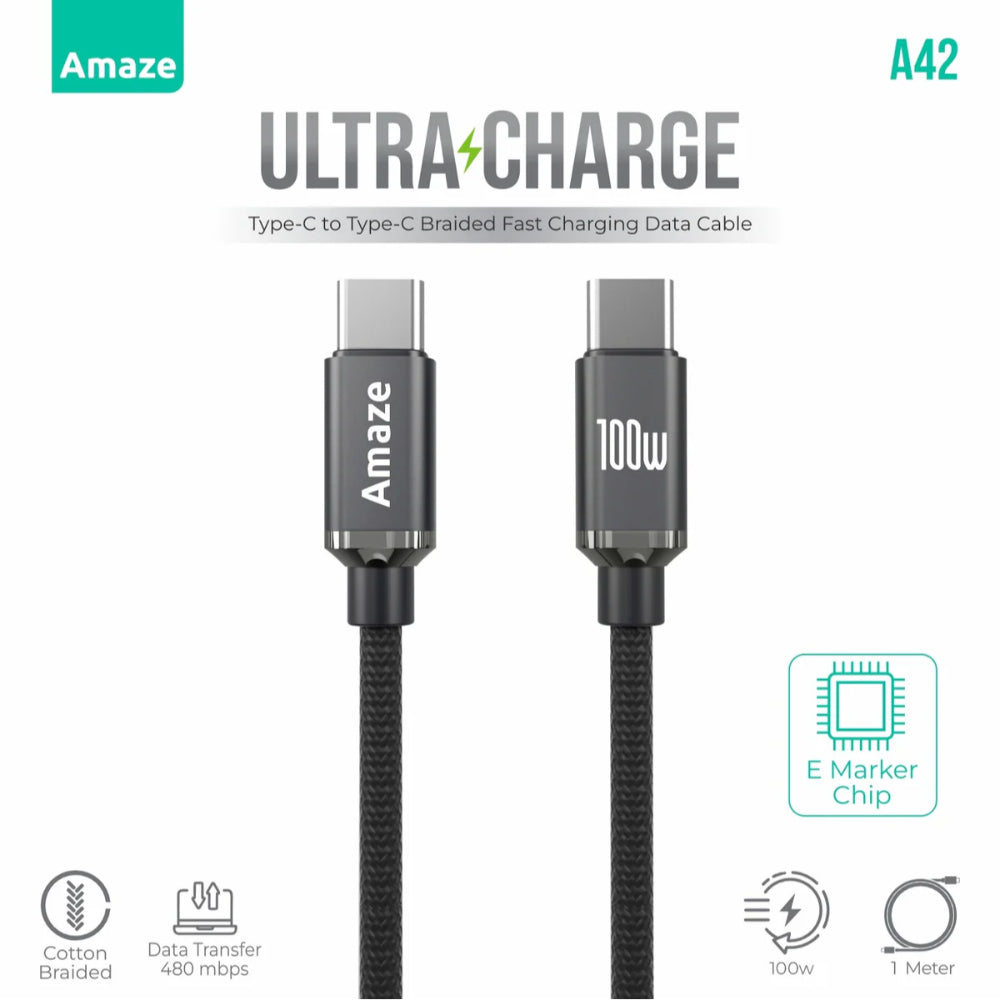 Amaze A42 USB-C to USB-C 100W Cable 1m in Pakistan - image 4