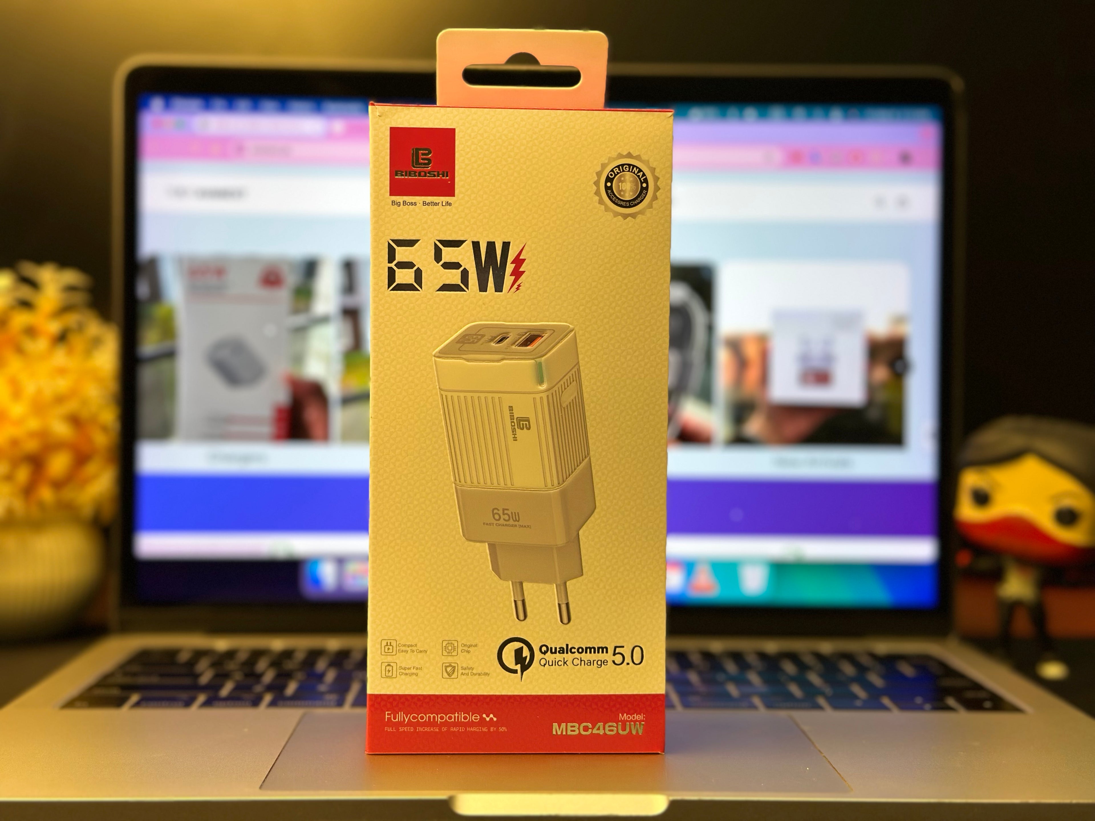 BIBOSHI 65W SUPER VOOC CHARGING DUAL PORT