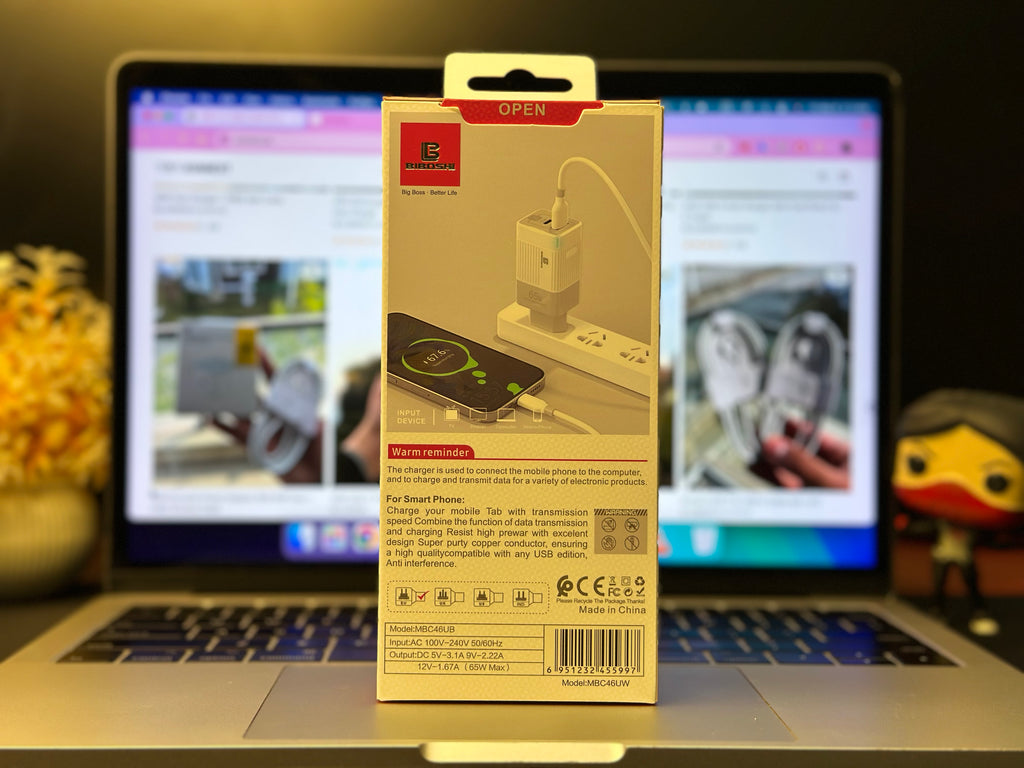 BIBOSHI 65W SUPER VOOC CHARGING DUAL PORT