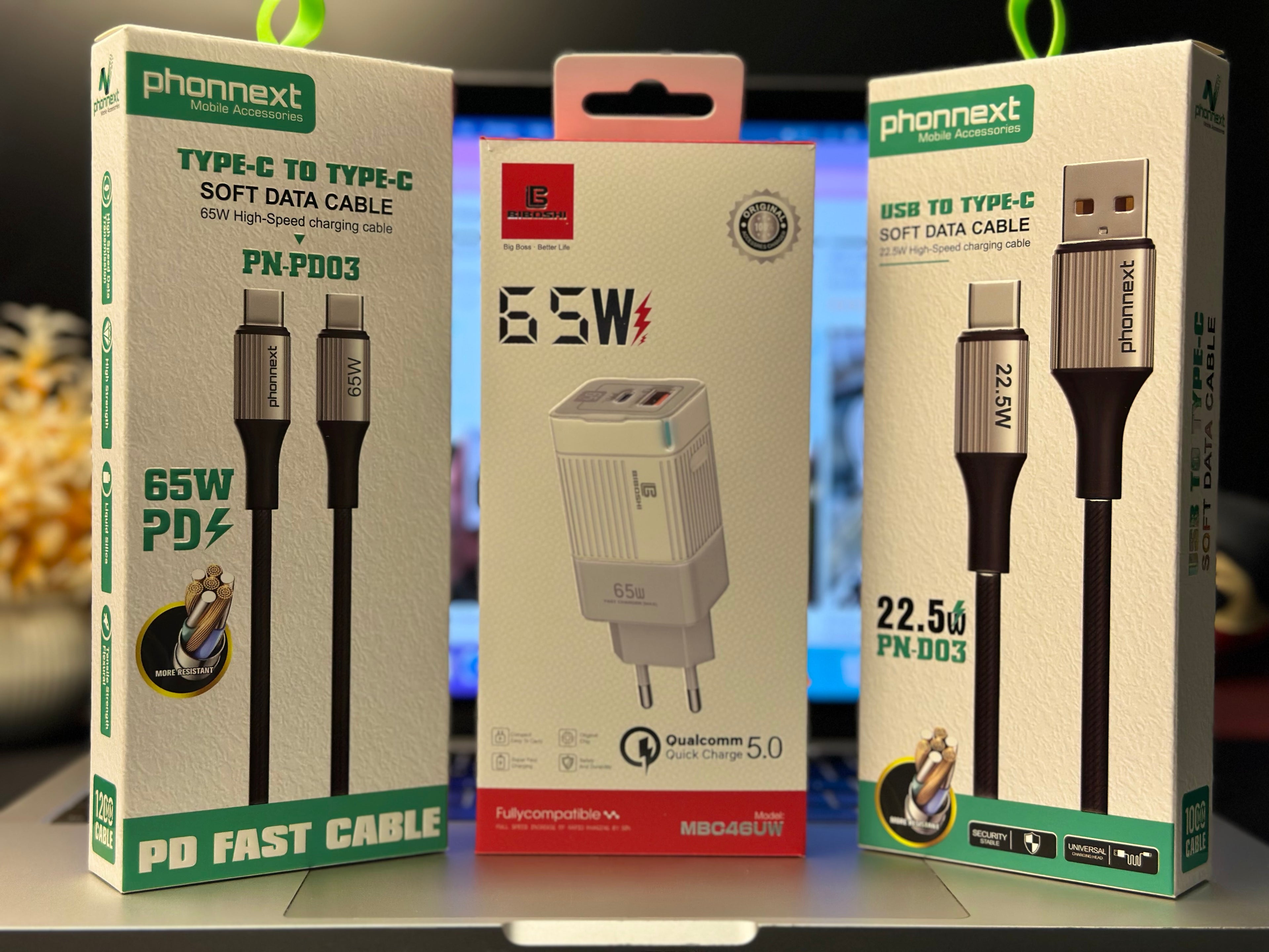 BIBOSHI 65W SUPER VOOC CHARGING DUAL PORT