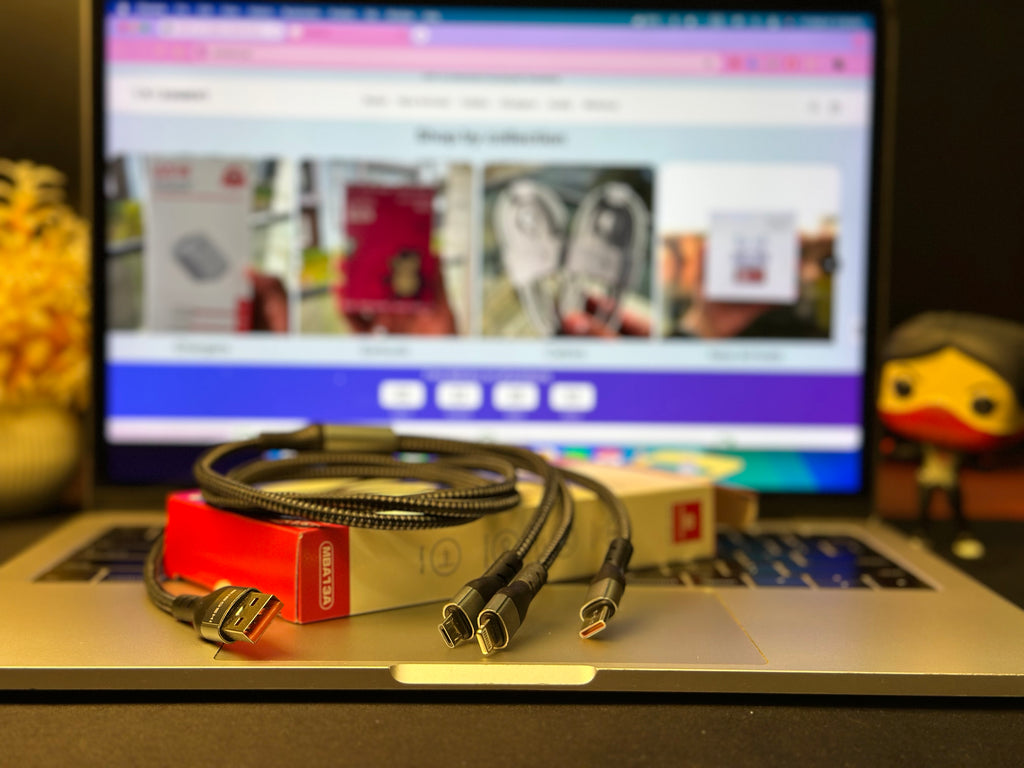 BIBOSHI 3-in-1 Braided Fast Charging Cable (Type-C, Micro USB &amp; Lightning)