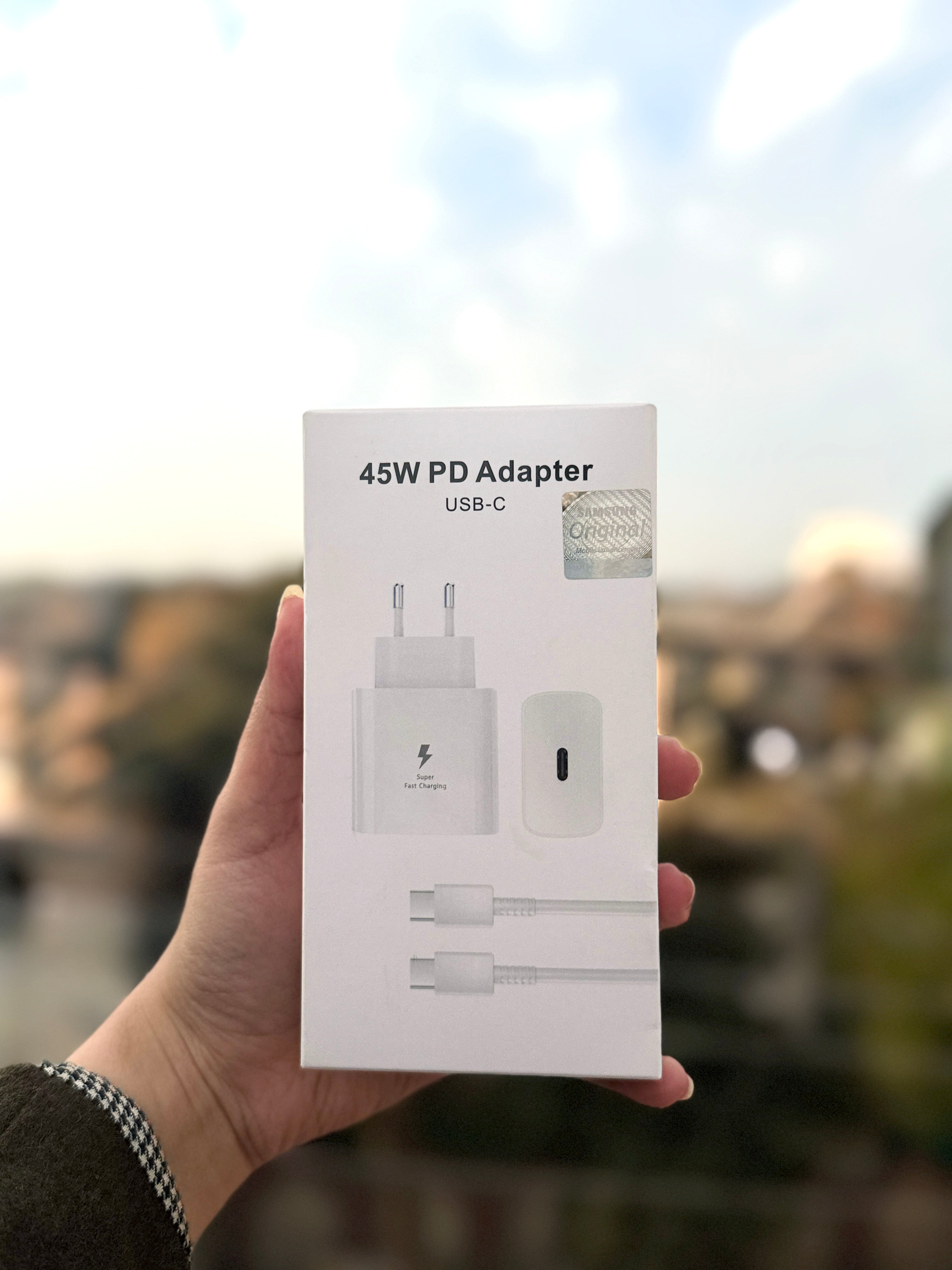 45W USB‑C PD Fast Charger with Type‑C to C Cable