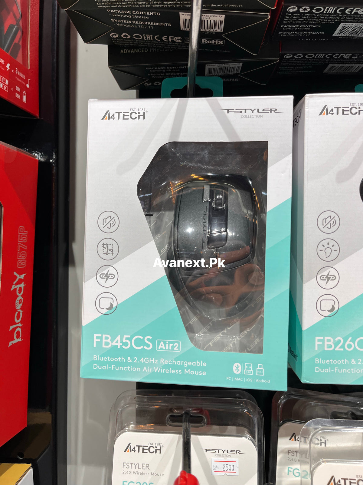 A4Tech FB45CS Air2 Bluetooth and 2.4GHz wireless mouse