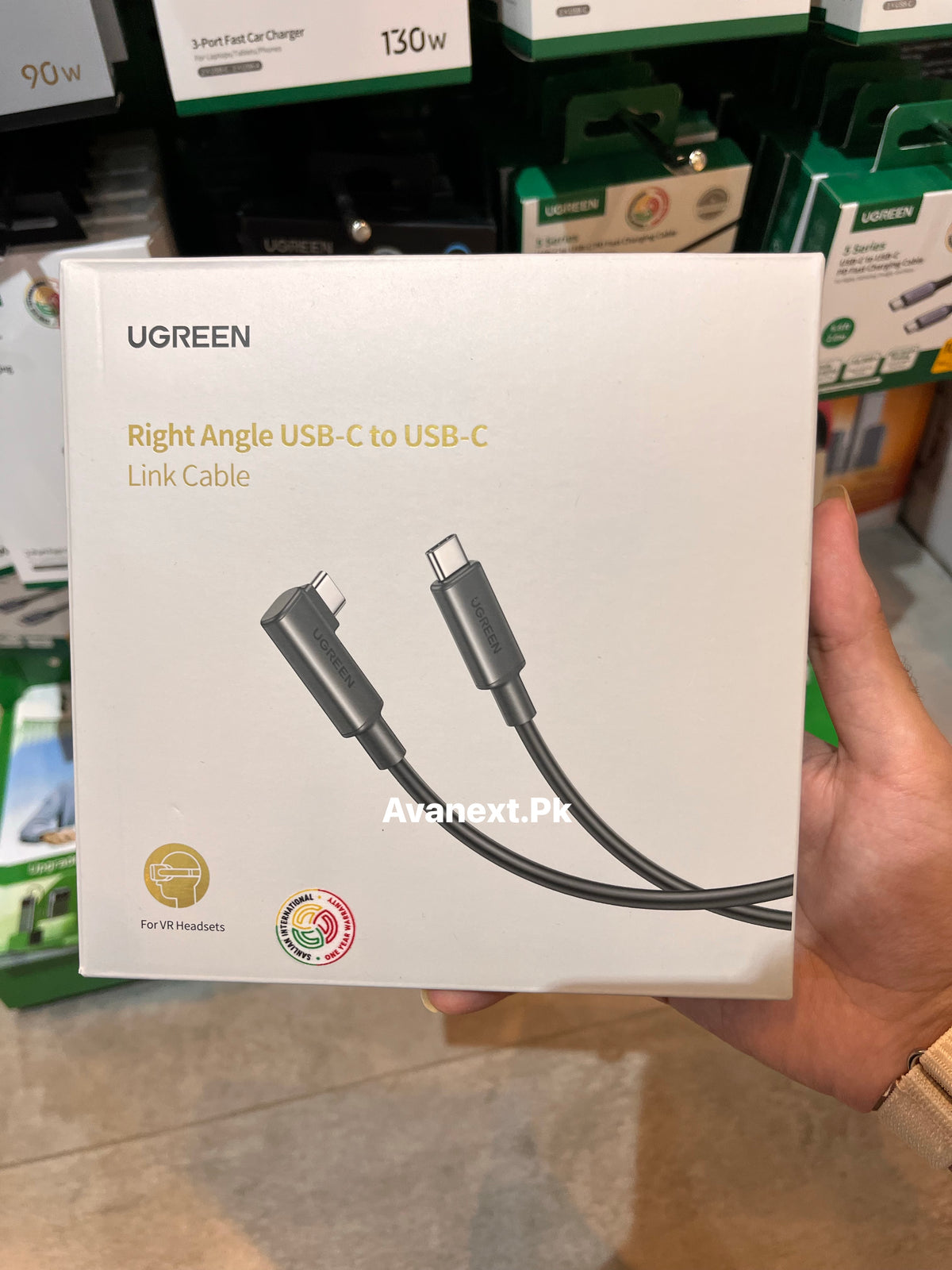 UGREEN US551 Right-Angle USB-C to USB-C Link Cable 5m