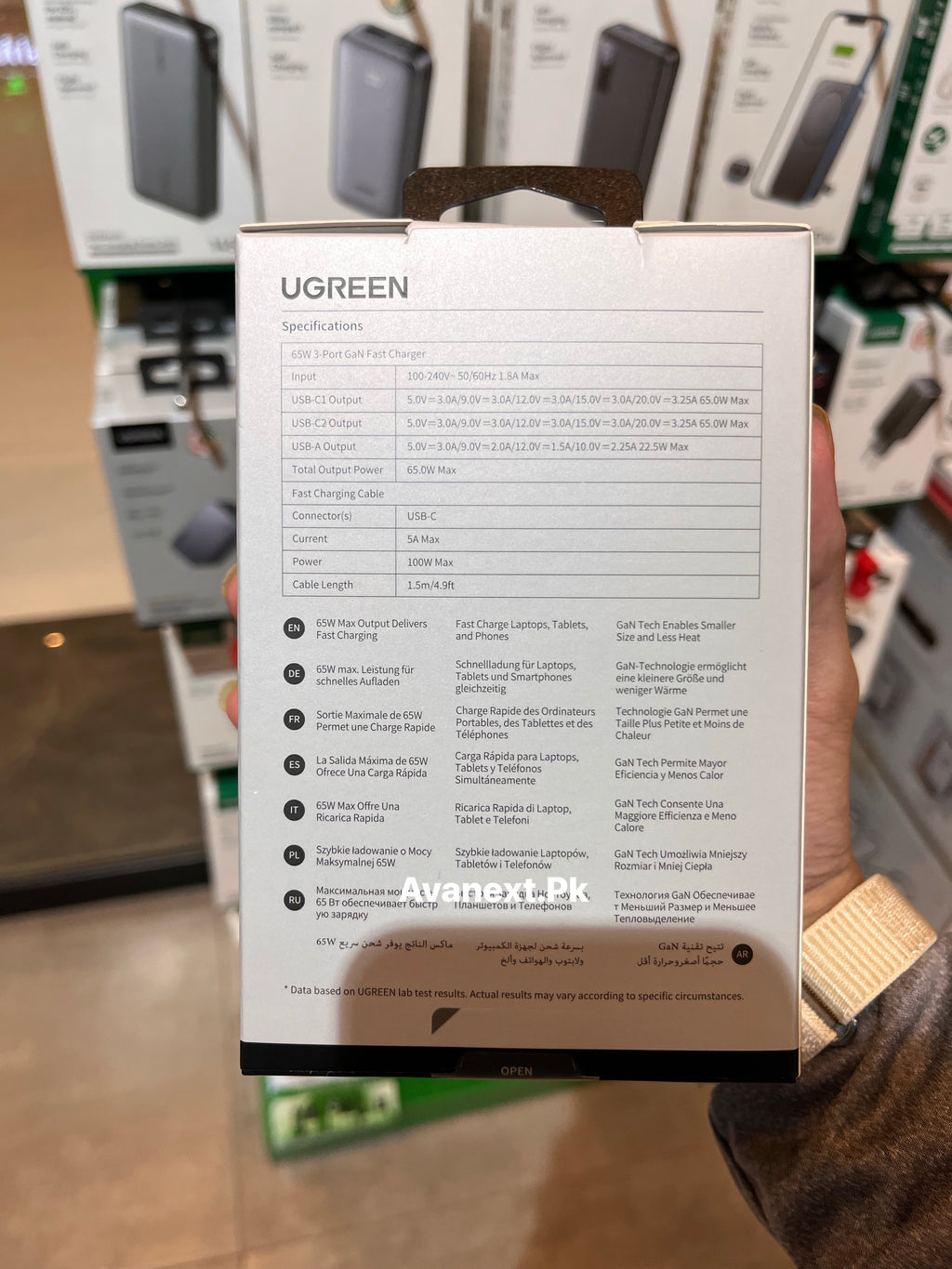 UGREEN Nexode 65W charger specifications