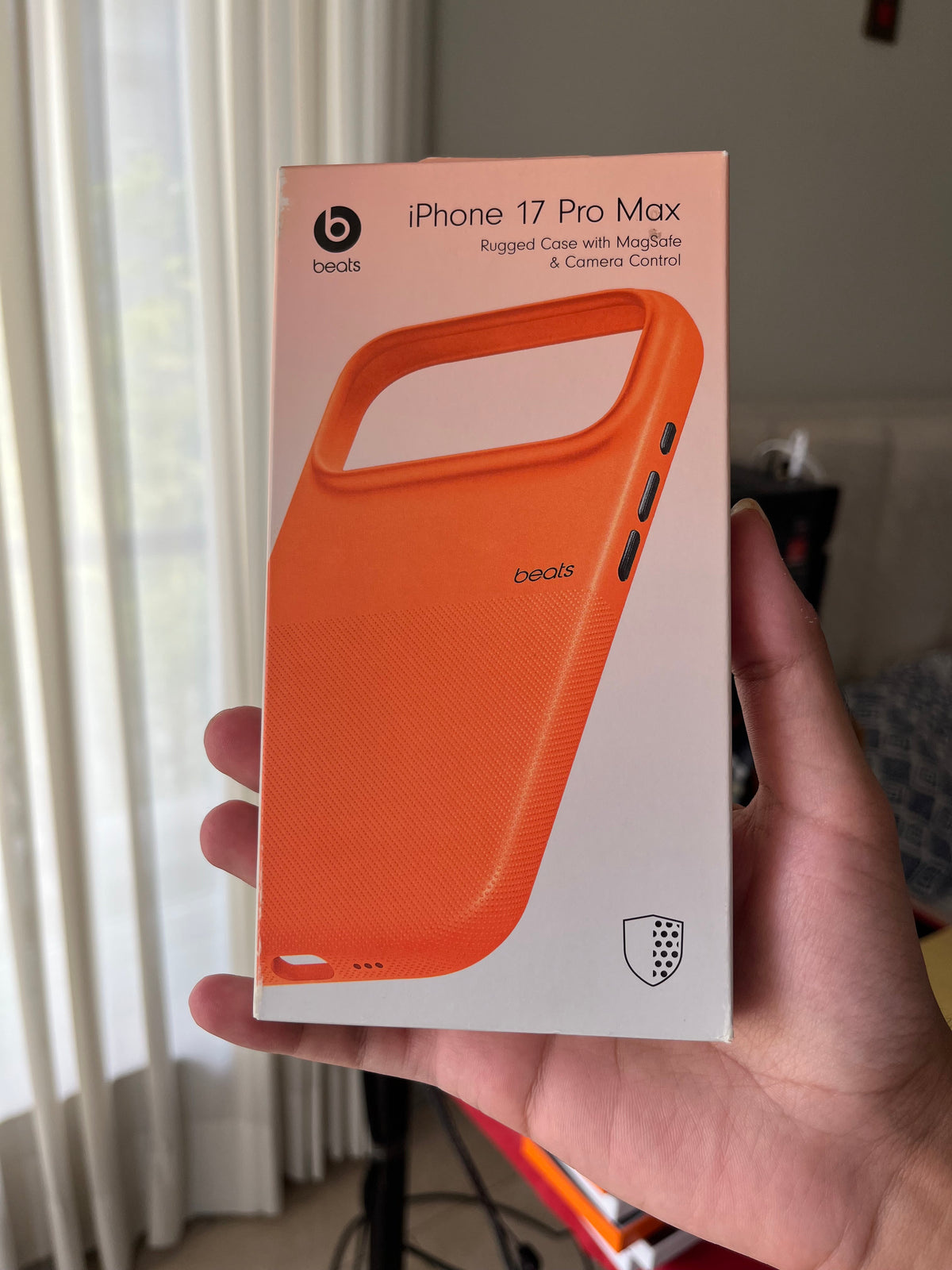 Beats iPhone 17 Pro Max Rugged Case Orange MagSafe front packaging Pakistan
