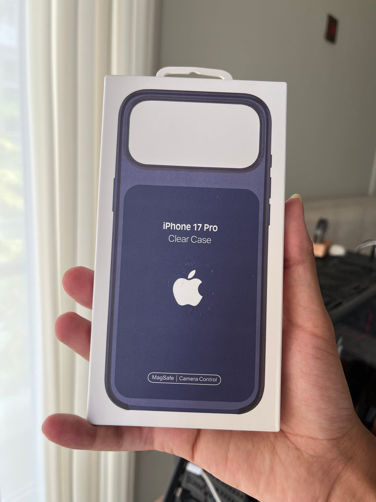 Apple iPhone 17 Pro Clear Case Indigo MagSafe original packaging front Pakistan