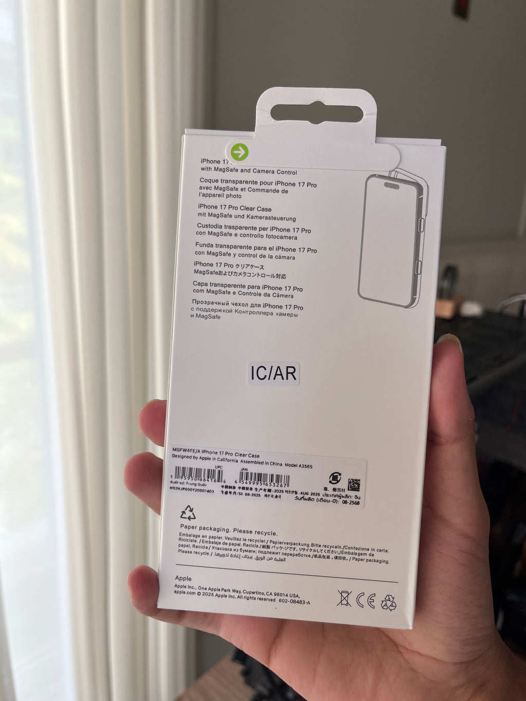 Apple iPhone 17 Pro Clear Case Indigo MagSafe back packaging specs Pakistan
