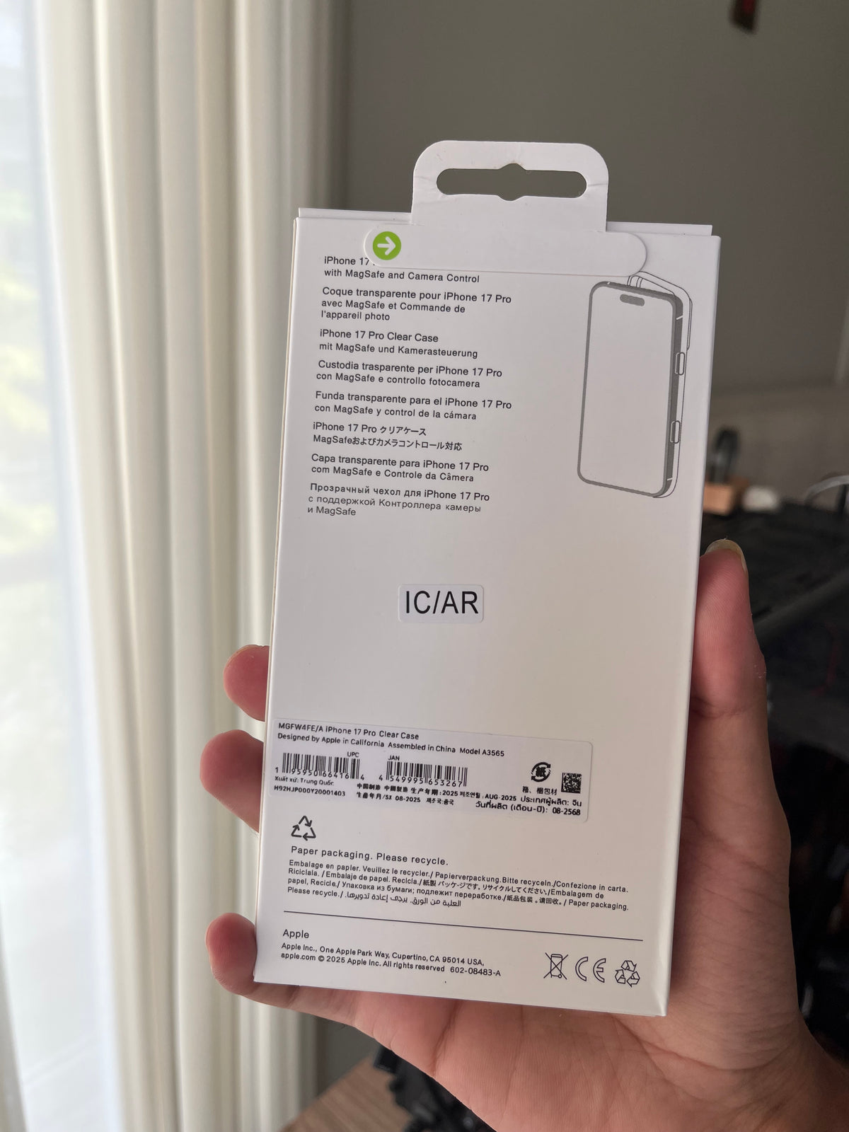 Apple iPhone 17 Pro Clear Case Indigo MagSafe back packaging specs Pakistan