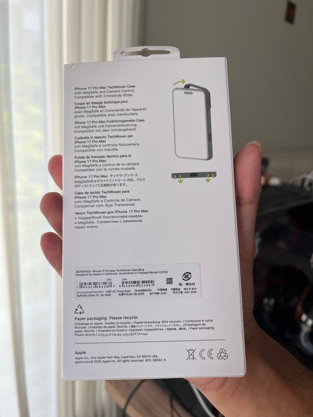 Apple iPhone 17 Pro Max TechWoven Case Blue back packaging info Pakistan