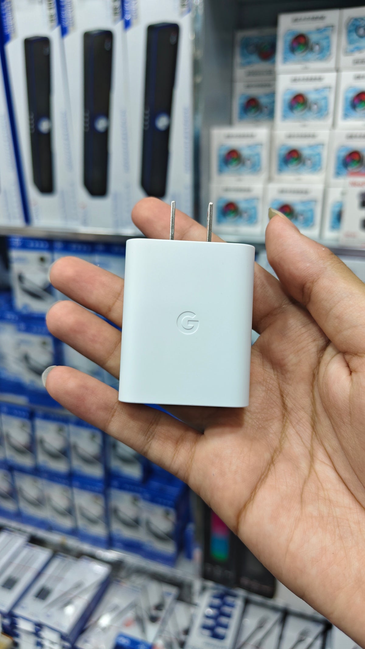 Google 30W USB-C adapter brick 30W label and USB-C port