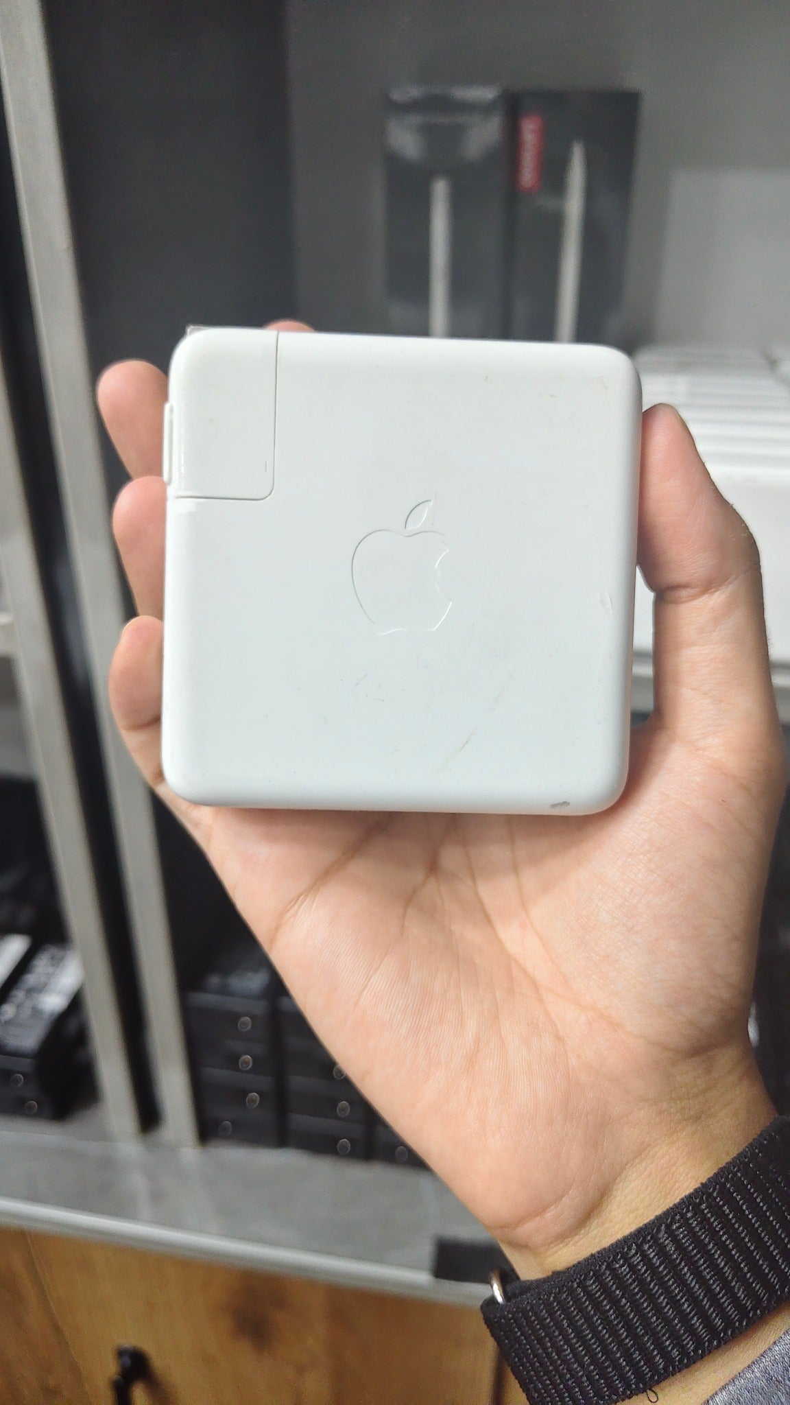 Apple 87W USB-C Power Adapter Apple logo rear