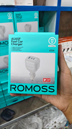 ROMOSS AU65F 65W fast car charger front packaging
