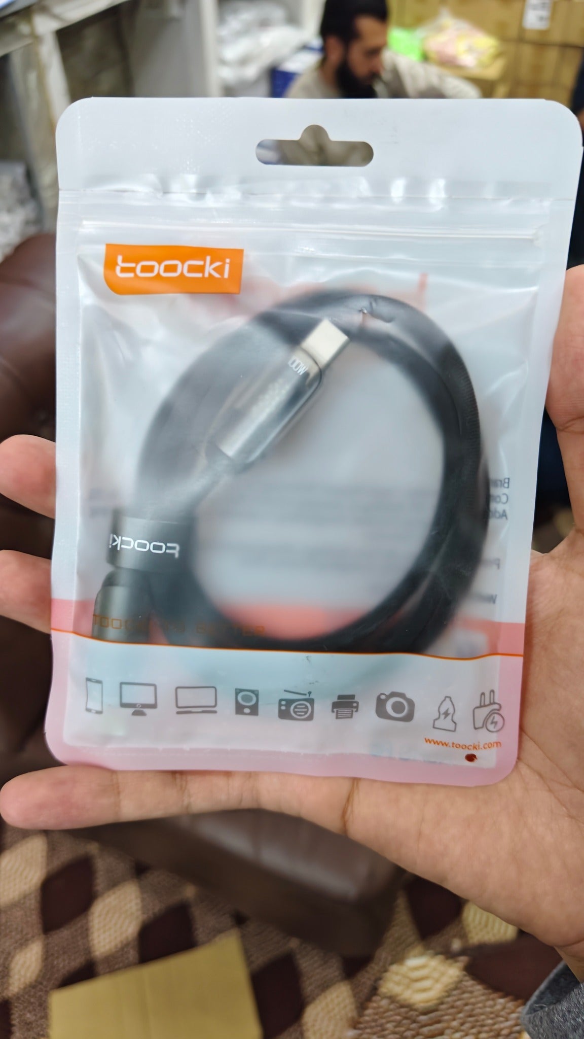 Toocki 100W USB-C to USB-C fast charging cable 1m packaging