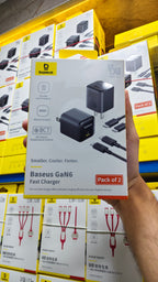 Baseus GaN6 45W USB-C fast charger pack of 2 product packaging